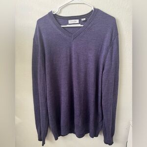 Men’s Calvin Kleins  V Neck Merino Wool Lightweight Sweater Size XL